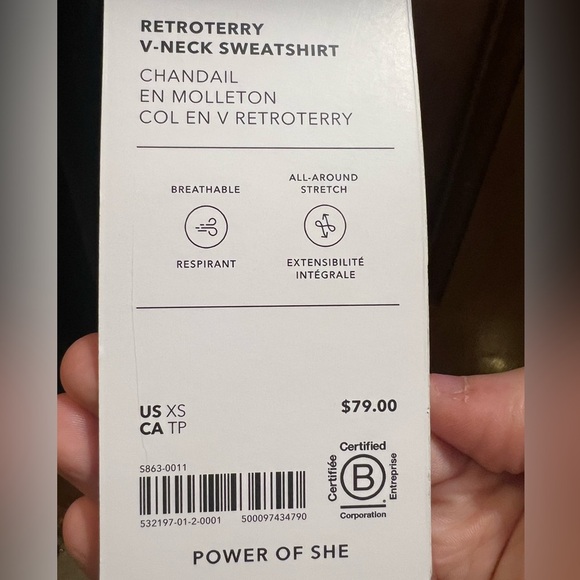 Athleta Retroterry V-Neck Sweatshirt - Picture 4 of 4